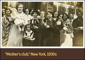 “Mother’s club,” New York, 1930s <a href='onlineactivities01.html'>1. “Mother’s club”, New York, 1930s</a><p><strong>A nurse from the Henry Street Settlement with a parent education class known as a “mother’s club,” New York, 1930s</strong><br />Courtesy National Library of Medicine</p>
<hr />
<p>The poor immigrant communities in urban industrial neighborhoods had little access to health professionals despite their great need for care. Since Henry Street was founded earlier, some communities were able to improve their living conditions and health through social and health services from settlement houses, such as the Henry Street Settlement in New York City. For example, neighborhood women organized in mother’s clubs to share experiences and hear advice from professional nurses of the Henry Street Visiting Nurses Service.</p>